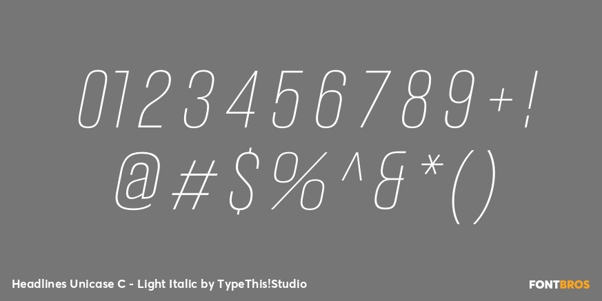 Headlines Unicase C - Light Italic Font Poster #4
