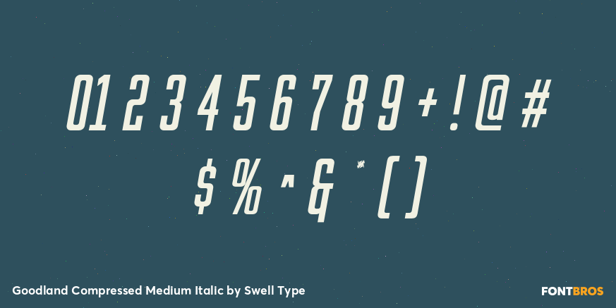 Goodland Compressed Medium Italic Font Poster #4
