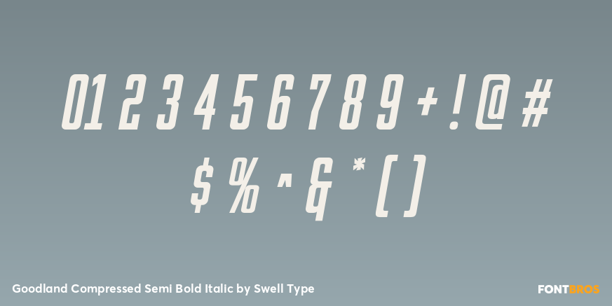 Goodland Compressed Semi Bold Italic Font Poster #1