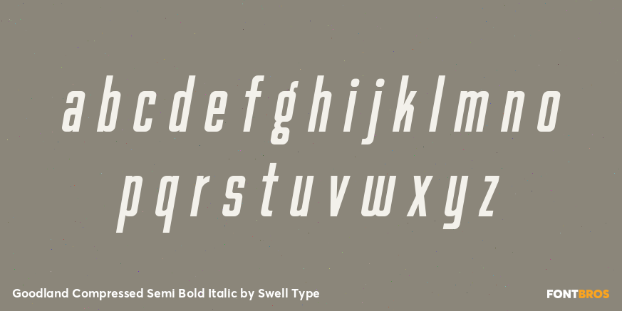 Goodland Compressed Semi Bold Italic Font Poster #3