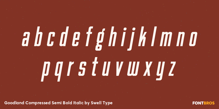Goodland Compressed Semi Bold Italic Font Poster #1