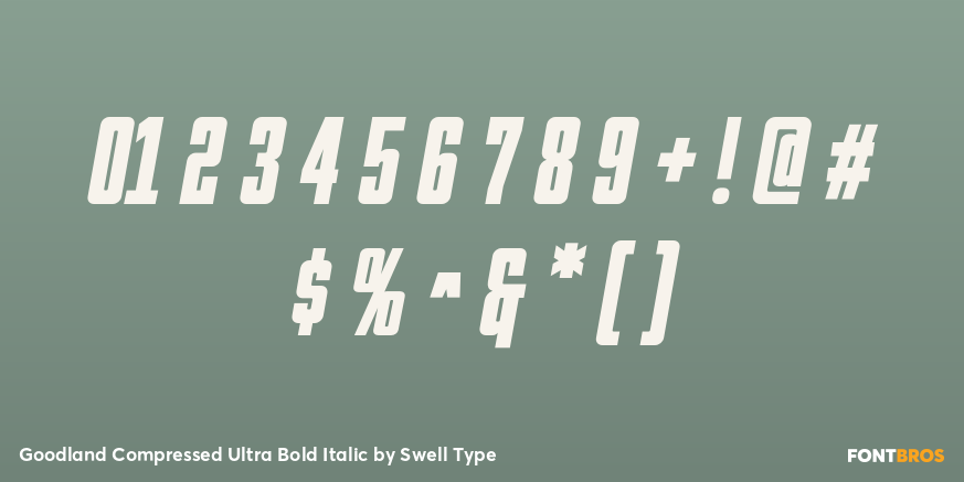 Goodland Compressed Ultra Bold Italic Font Poster #1