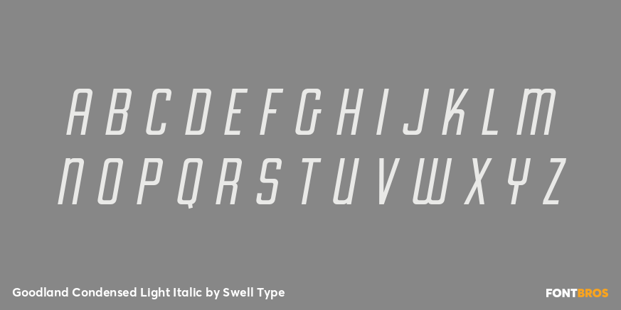 Goodland Condensed Light Italic Font Poster #2