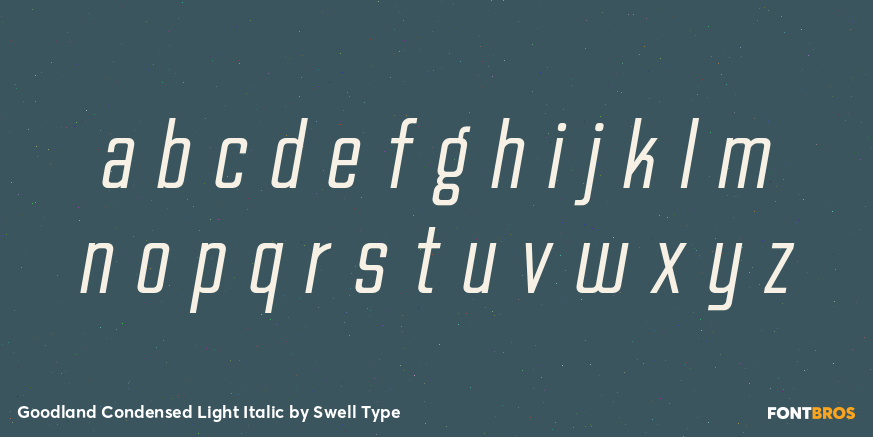 Goodland Condensed Light Italic Font Poster #3
