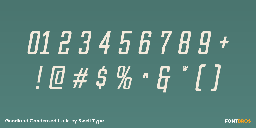 Goodland Condensed Italic Font Poster #1