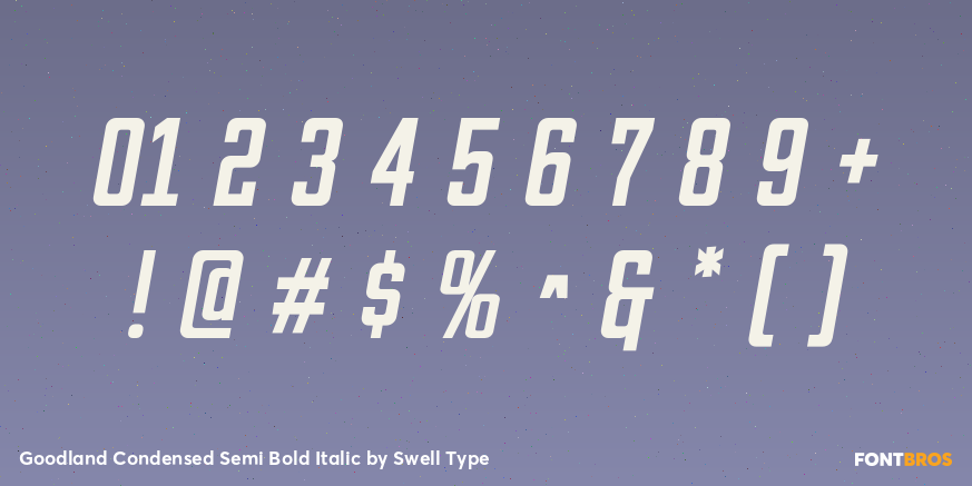 Goodland Condensed Semi Bold Italic Font Poster #1