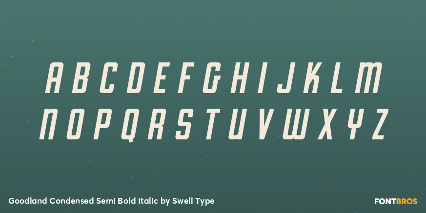 Goodland Condensed Semi Bold Italic Font Poster #1