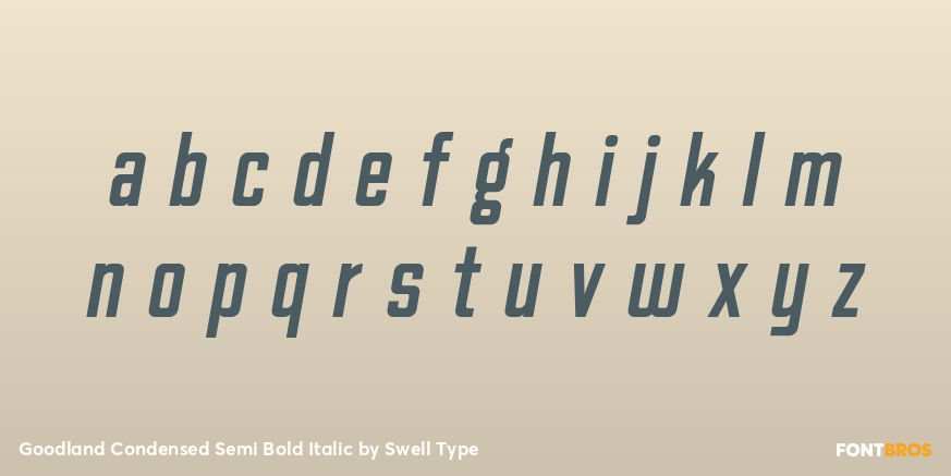Goodland Condensed Semi Bold Italic Font Poster #1