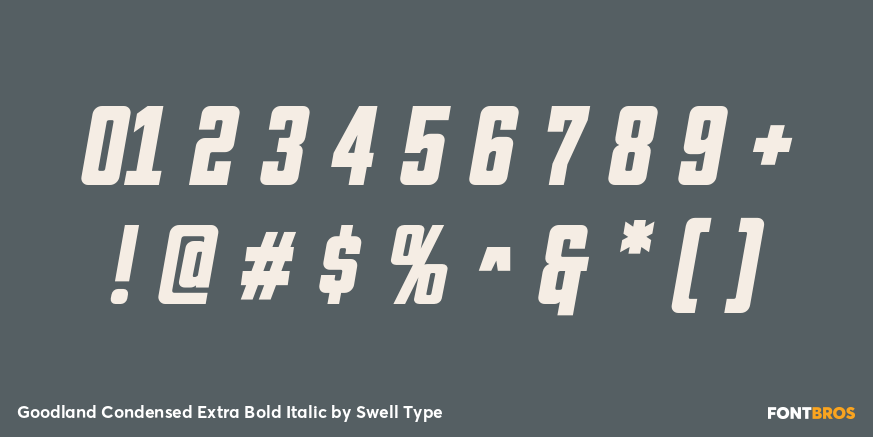 Goodland Condensed Extra Bold Italic Font Poster #1