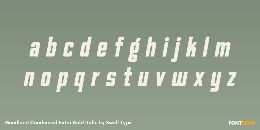 Goodland Condensed Extra Bold Italic Font Poster #1