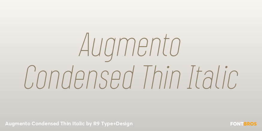 Augmento Condensed Thin Italic Font Poster #1