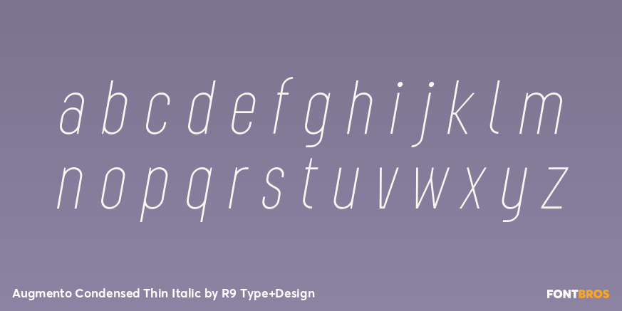 Augmento Condensed Thin Italic Font Poster #3