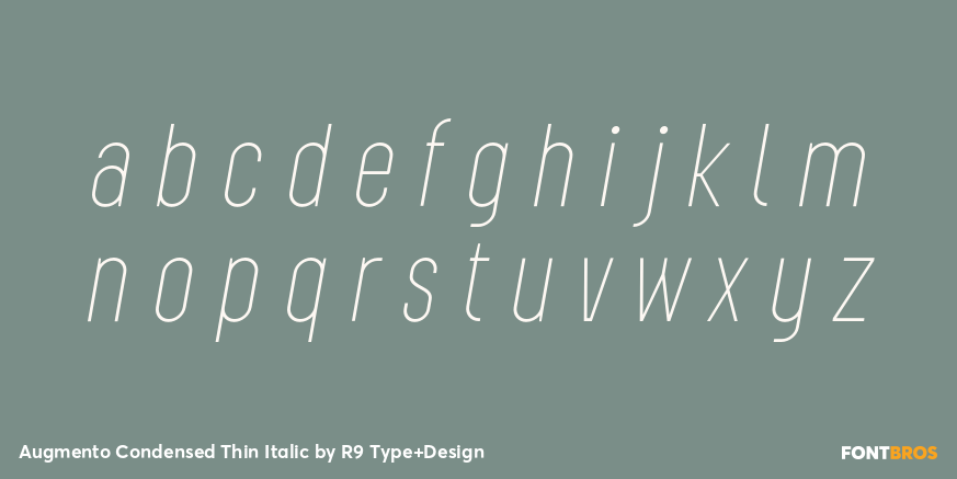 Augmento Condensed Thin Italic Font Poster #1