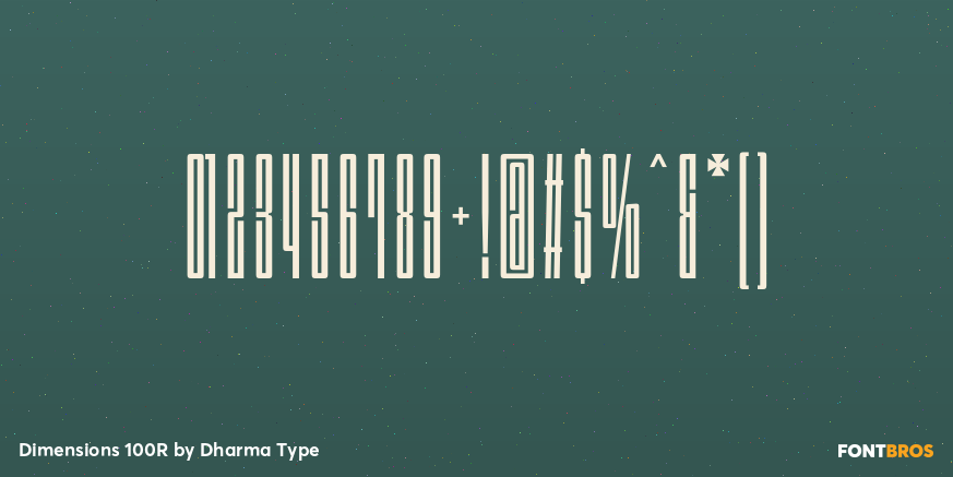 Dimensions 100R Font Poster #4