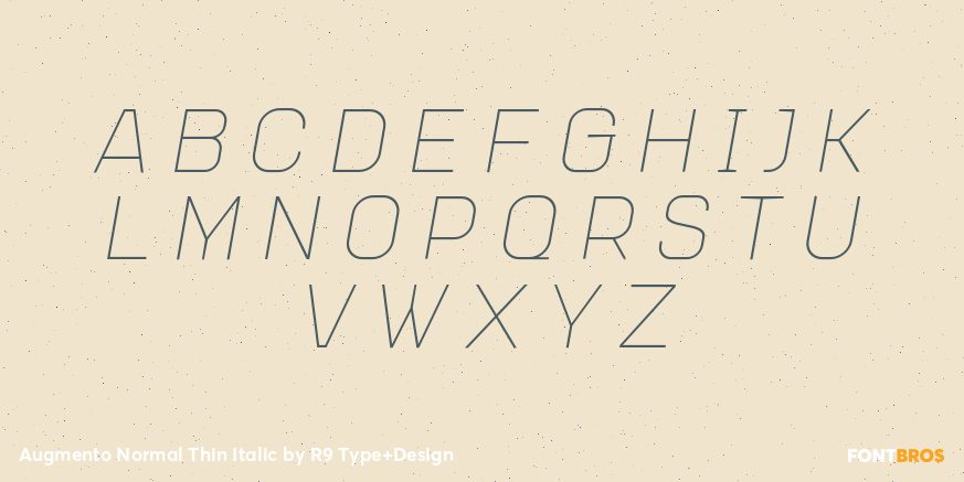 Augmento Normal Thin Italic Font Poster #2