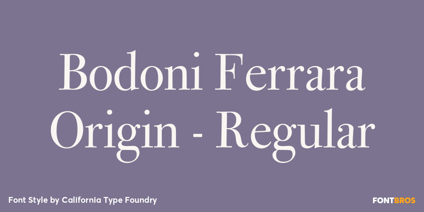 Bodoni Ferrara Origin - Regular Poster