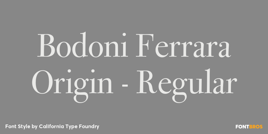 Bodoni Ferrara Origin - Regular Poster