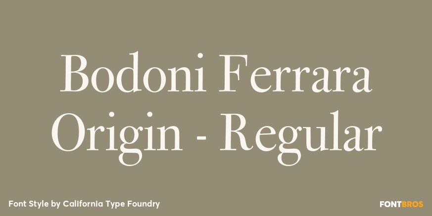 Bodoni Ferrara Origin - Regular Poster