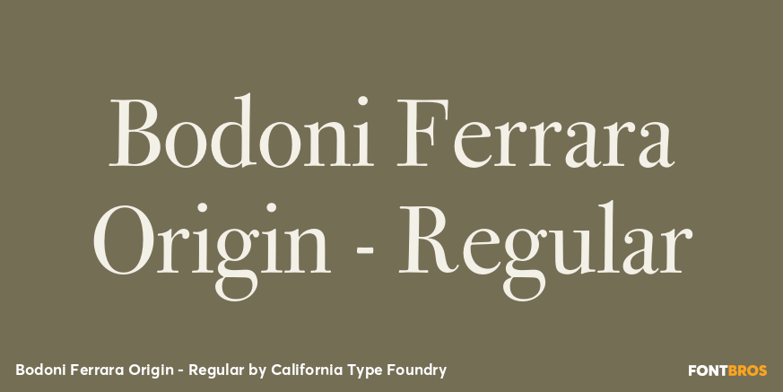 Bodoni Ferrara Origin - Regular Poster