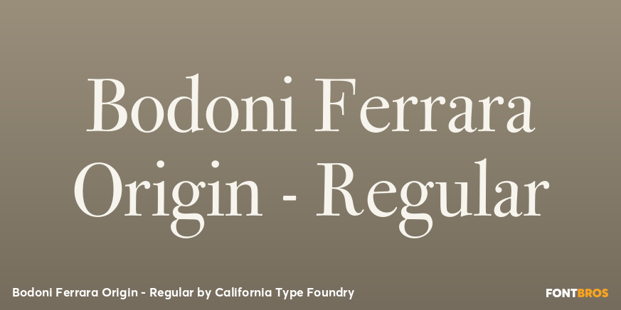 Bodoni Ferrara Origin - Regular Poster