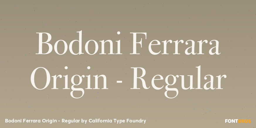 Bodoni Ferrara Origin - Regular Poster