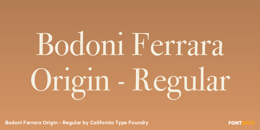 Bodoni Ferrara Origin - Regular Poster