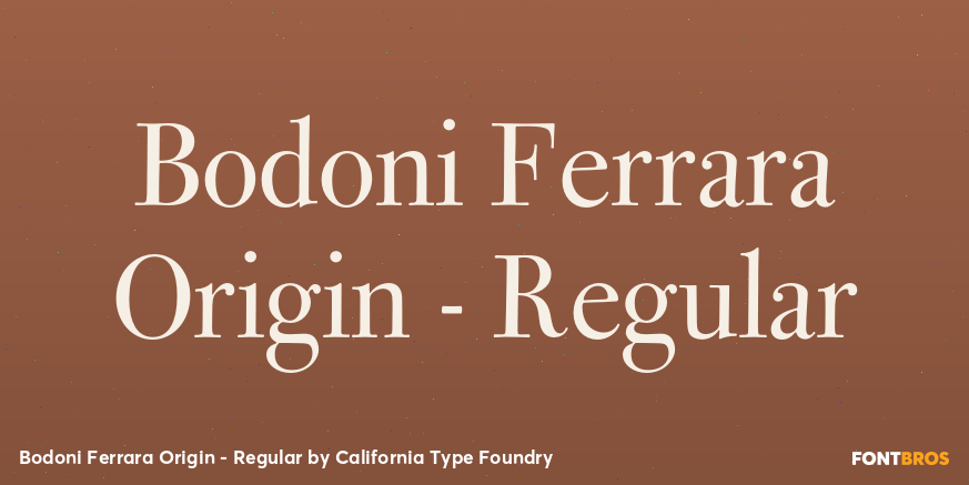 Bodoni Ferrara Origin - Regular Poster