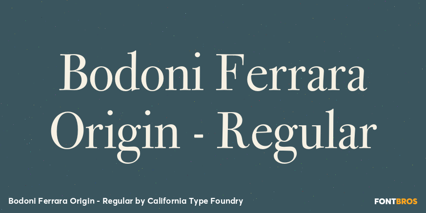 Bodoni Ferrara Origin - Regular Poster