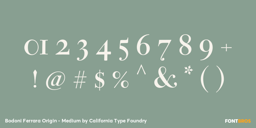 Bodoni Ferrara Origin - Medium Font Poster #1