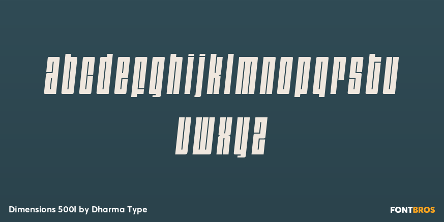 Dimensions 500I Font Poster #3