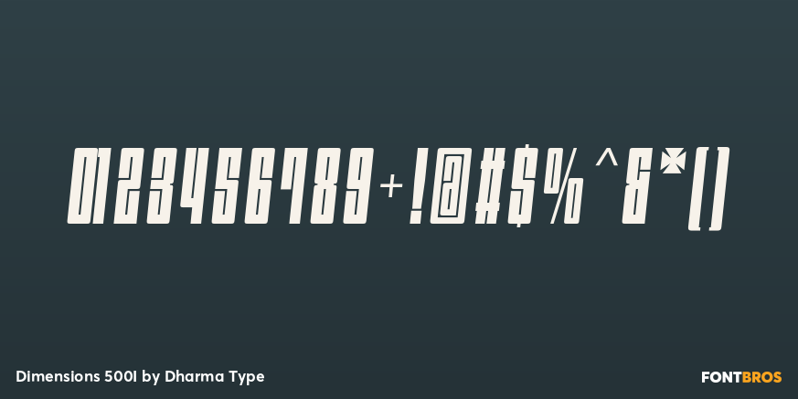 Dimensions 500I Font Poster #4
