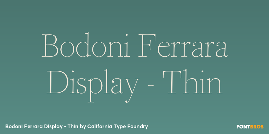 Bodoni Ferrara Display - Thin Font Poster #1