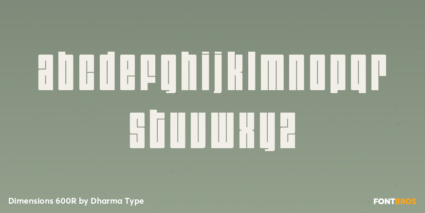 Dimensions 600R Font Poster #3