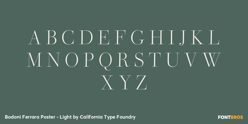 Bodoni Ferrara Poster - Light Font Poster #2