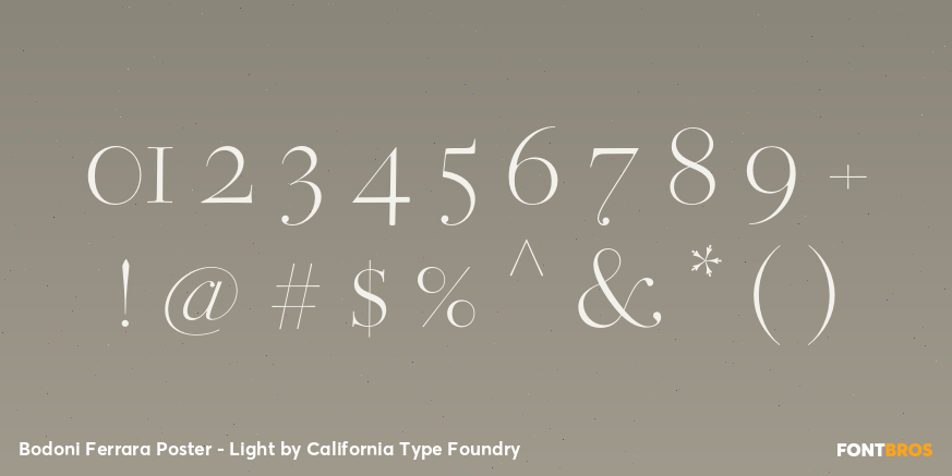 Bodoni Ferrara Poster - Light Font Poster #4