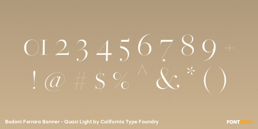 Bodoni Ferrara Banner - Quasi Light Font Poster #1