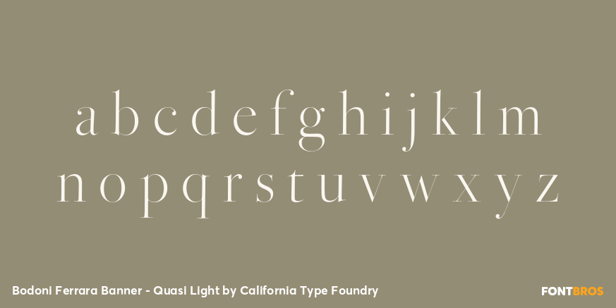 Bodoni Ferrara Banner - Quasi Light Font Poster #1