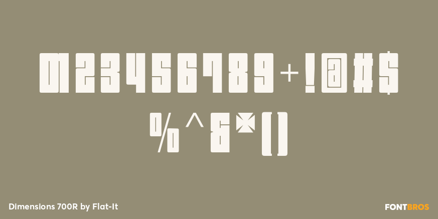 Dimensions 700R Font Poster #1