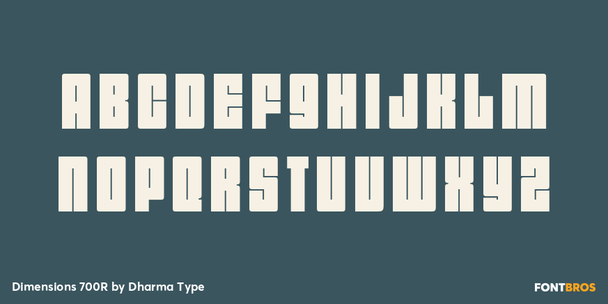 Dimensions 700R Font Poster #2