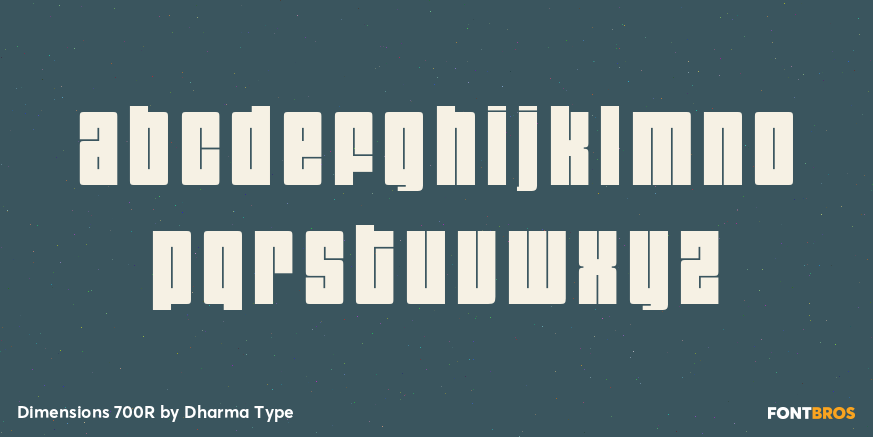 Dimensions 700R Font Poster #3