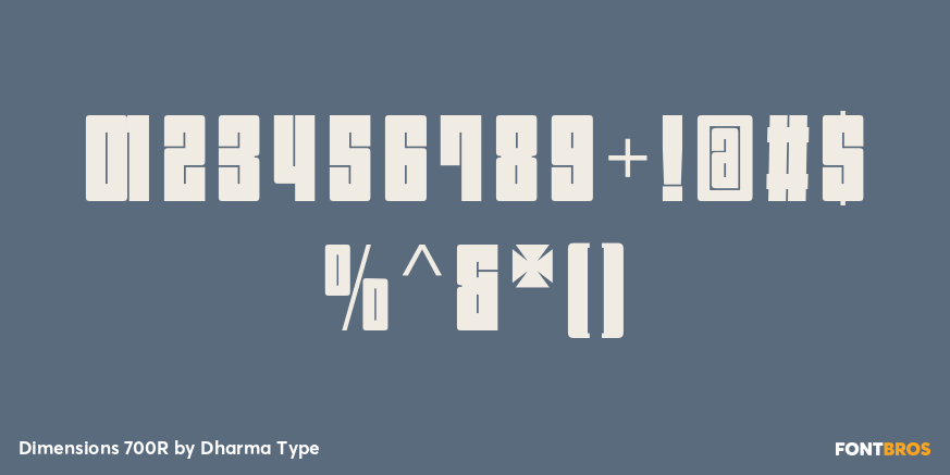 Dimensions 700R Font Poster #4