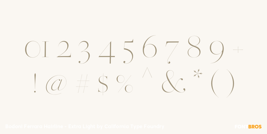 Bodoni Ferrara Hairline - Extra Light Font Poster #1