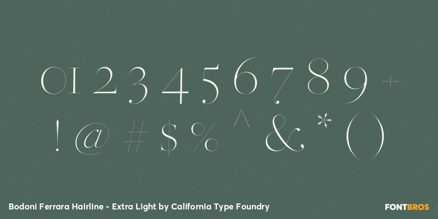 Bodoni Ferrara Hairline - Extra Light Font Poster #4