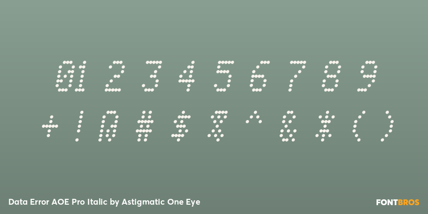 Data Error AOE Pro Italic Font Poster #1