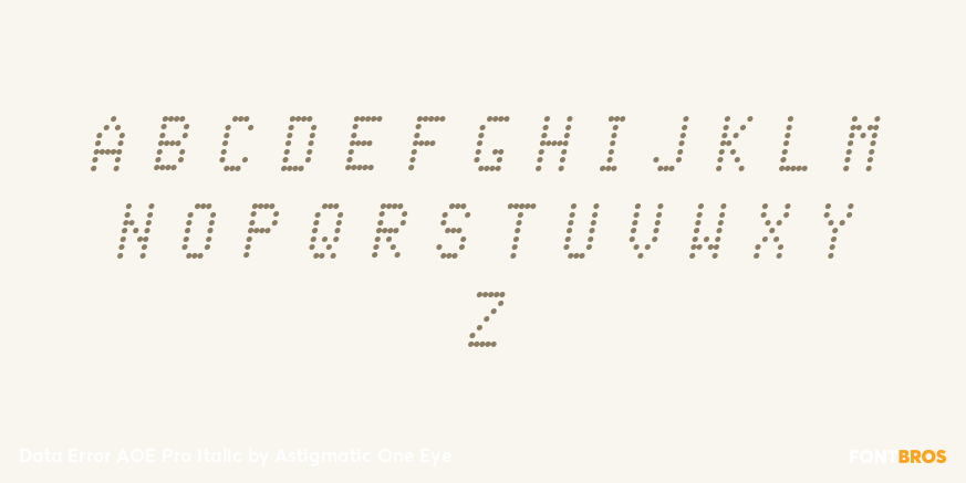 Data Error AOE Pro Italic Font Poster #2