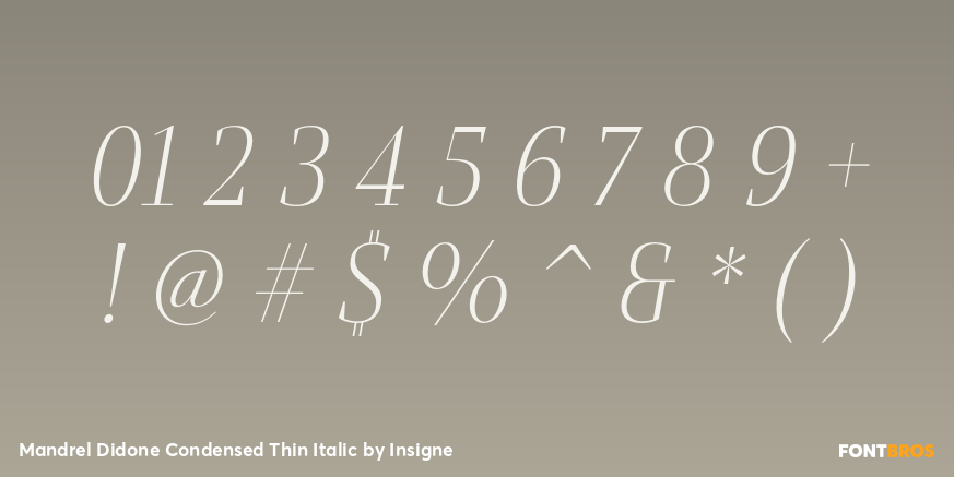 Mandrel Didone Condensed Thin Italic Font Poster #1