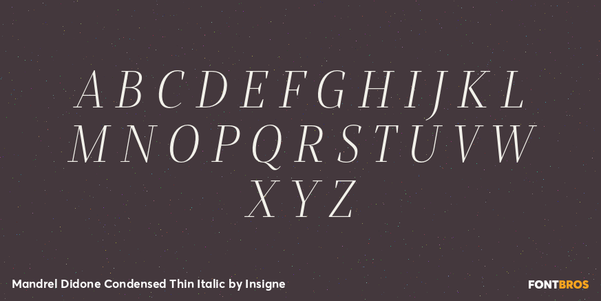 Mandrel Didone Condensed Thin Italic Font Poster #1