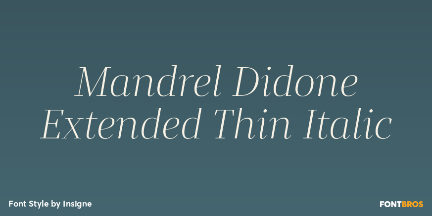 Mandrel Didone Extended Thin Italic Font Poster #1