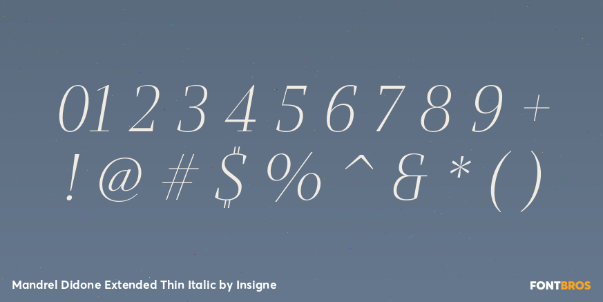 Mandrel Didone Extended Thin Italic Font Poster #1