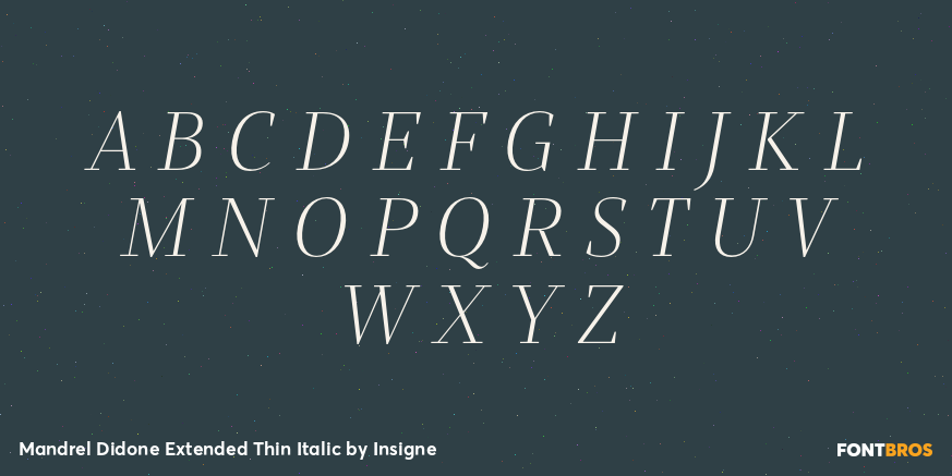 Mandrel Didone Extended Thin Italic Font Poster #1